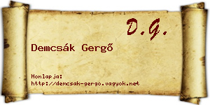 Demcsák Gergő névjegykártya